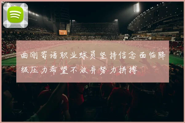 曲刚寄语职业球员坚持信念面临降级压力希望不放弃努力拼搏